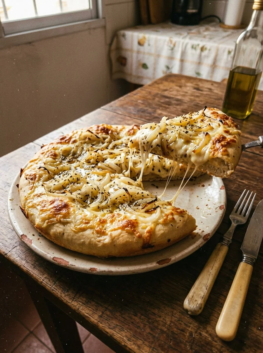 Delicious Fugazetta pizza featuring fresh ingredients and unique flavors.