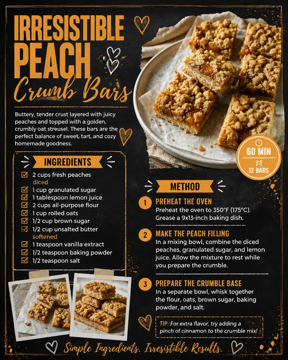 Irresistible Peach Crumb Bars