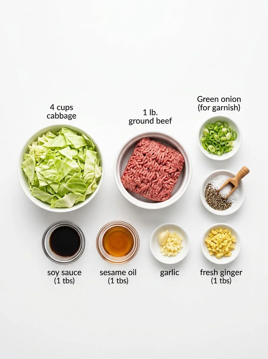 Low Carb Mongolian Ground Beef & Cabbage Delight