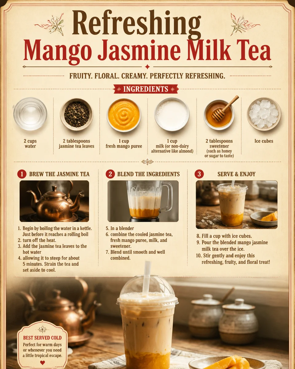 Refreshing Mango Jasmine Milk Tea