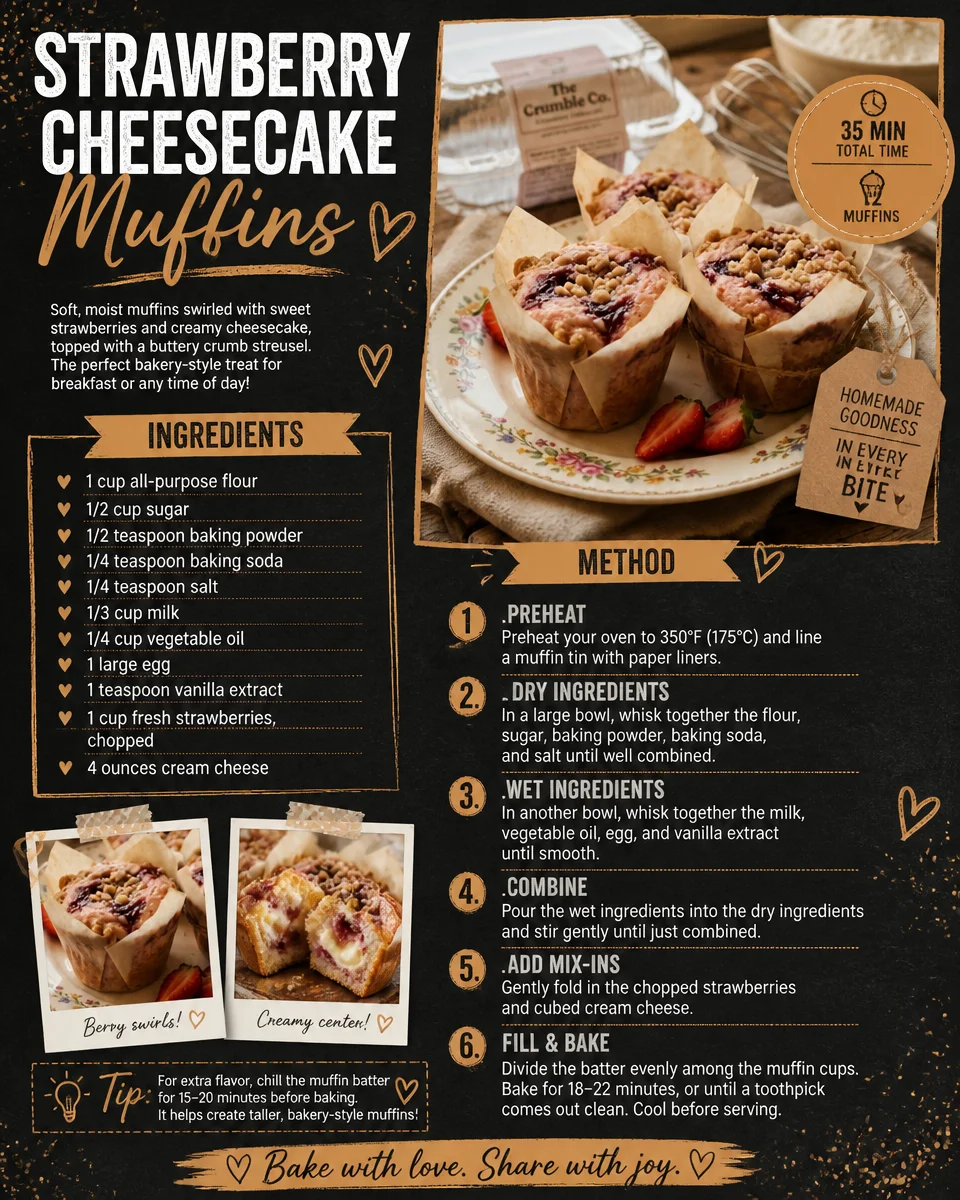 Strawberry Cheesecake Muffins